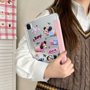 ipad平板殼 笔槽殼 可愛皮套 適用ipad10 11吋 A16 7 8 9代 Air8 7 6 5 4 Pro M4