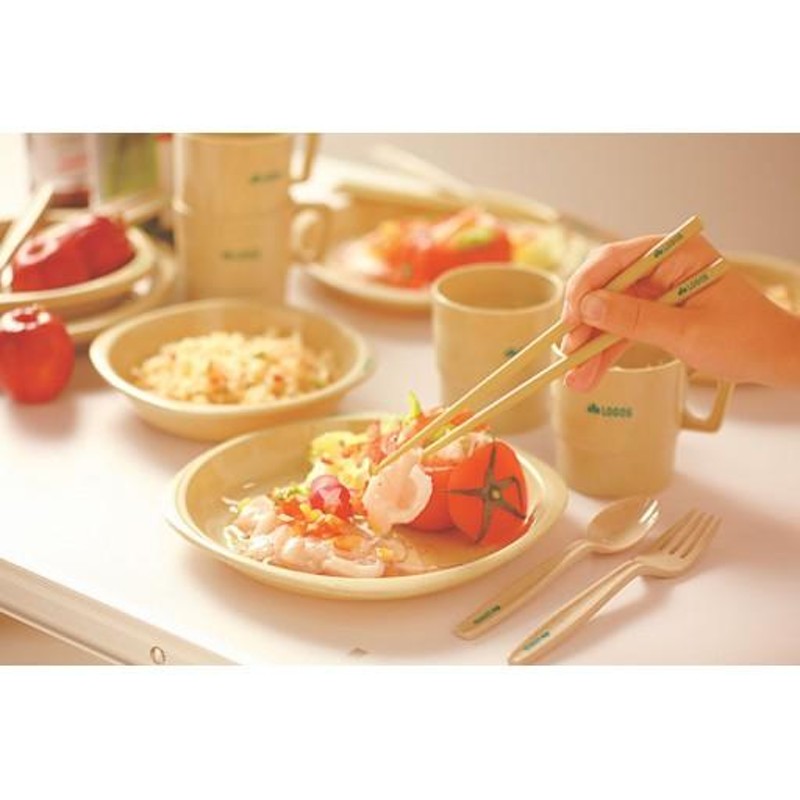 ロゴス LOGOS 箸付きディナーセット4人用 食器 皿 カトラリー 箸