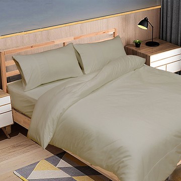 【多利寶寢具】FITNESS 純棉素色單人加大床包枕套組-棕色