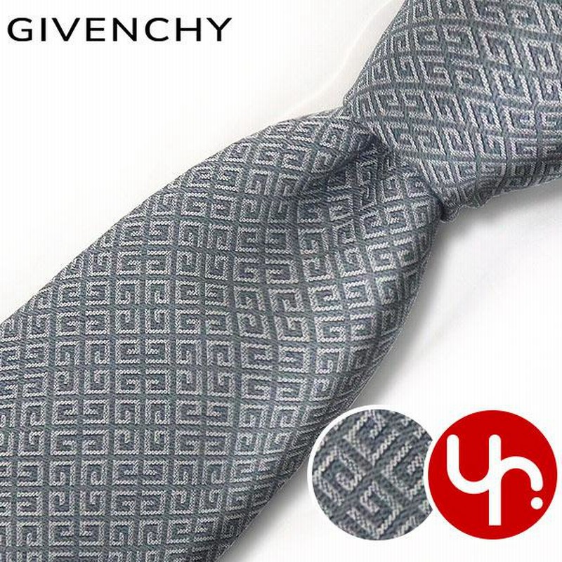 【未使用】GIVENCHY ジバンシー　ネクタイ　灰色　箱付き　4Gロゴ 未使用】GIVENCHY ジバンシー ネクタイ 灰色 箱付き 4Gロゴ