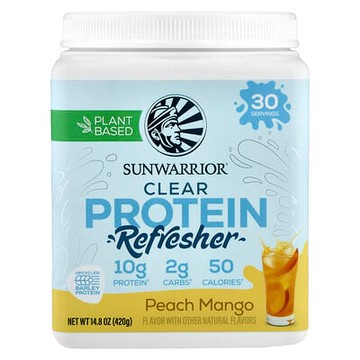 Sunwarrior, 清爽蛋白質飲品，蜜桃芒果味，14.8 盎司（420 克）