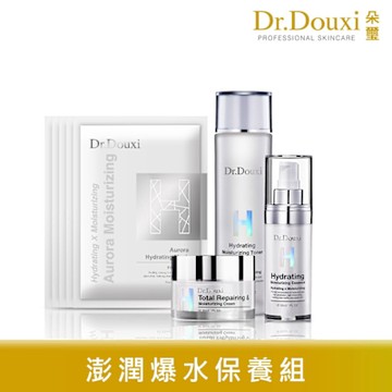 Dr.Douxi 朵璽 澎潤爆水組(透顏露150ml+玻尿酸精華30ml+全效霜30ml+保水面膜5片)