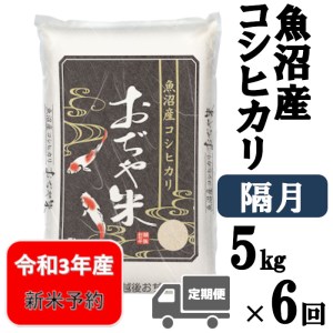 r05-62-2JA＜令和5年産＞魚沼産コシヒカリ定期便 5kg×6回（隔月お届け）（JA越後おぢや）