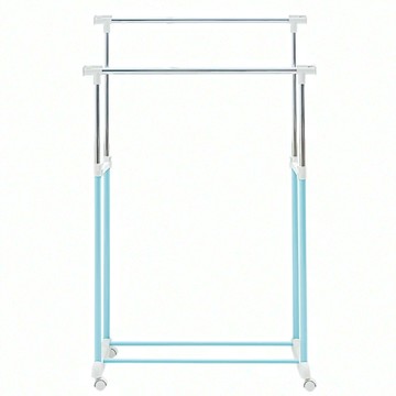 dayneeds 日需百備 馬卡龍粉嫩雙桿衣架  迷幻藍  1個