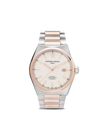 Frederique Constant - Highlife Automatic COSC 41mm - men - Rose Gold Plated Stainless Steel/stainless steel/Rubber - One Size - Silver