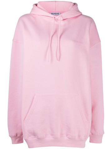 Balenciaga - logo-embellished hoodie - women - Cotton - M - Pink