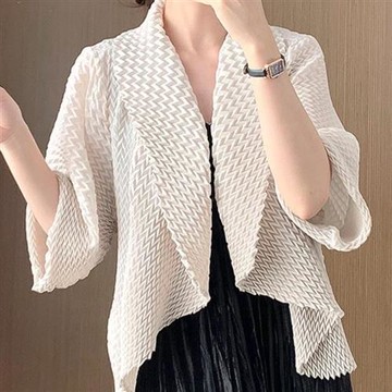 【巴黎精品】現貨+預購 三宅風皺褶衣服上衣外套-摺衣壓褶百搭寬短手工開衫折衣女外套3色a1jq96
