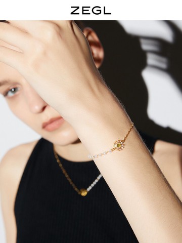 ZEGL日式太陽花串珠手鏈女高級感輕奢小眾精致氣質網紅手飾品配飾