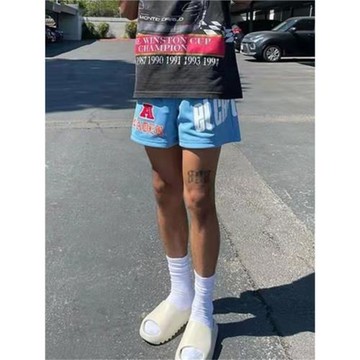 Rieeia夏季美式休閑短褲不過膝寬松跑訓練速干透氣男潮牌四分籃球