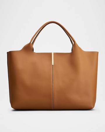 Calfskin Leather Shopping Top-Handle Bag