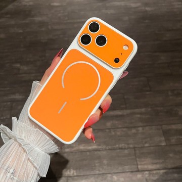 新款簡約 高級撞色全包防摔  超薄硬殼磁吸 保護殼 適用於iphone 17 16  15 14 promax手機殼