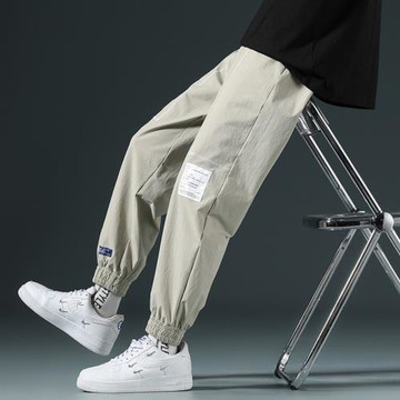 冰絲褲子男夏季薄款速干褲束腳運動褲潮流寬松九分褲男士休閑褲潮