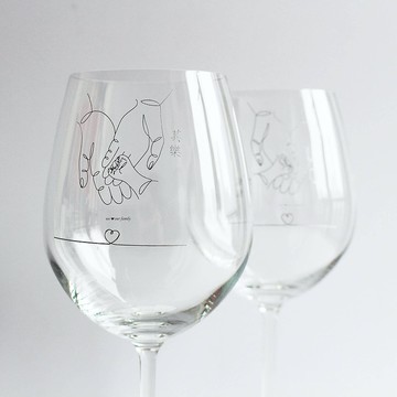 Minimalist簡單愛系列|訂製其樂融融紅酒對杯—文字雕刻