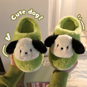 DUYI~夢詩帕恰狗新款毛絨棉拖鞋厚底防滑情侶家用居家棉拖可愛男女棉拖鞋
