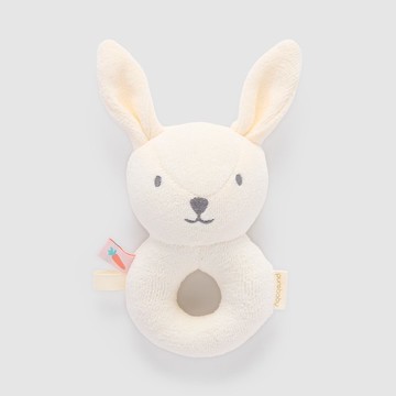 澳洲Purebaby有機棉 嬰兒安撫手搖鈴/兒童玩具 米色小兔