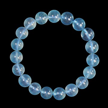 【正佳珠寶】海藍寶 頂級冰質透藍 9.8-10.3mm 海藍寶手珠