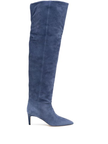 Paris Texas - 70mm knee-high suede boots - women - Calf Suede/Leather/Leather - 39 - Blue