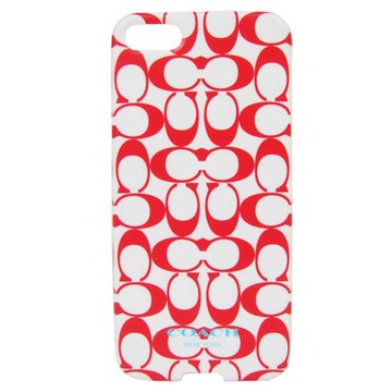 COACH 雙色 C LOGO iPhone 5 手機保護殼(紅白)