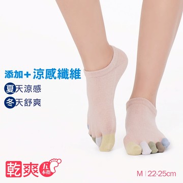 乾爽五趾船襪-彩色五趾