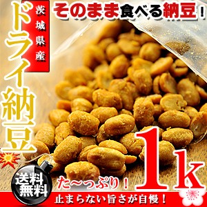 うめ海鮮 茨城県産 無添加 ドライ納豆 1kg（500g×2個） うす塩味 国産 乾燥納豆 納豆 お菓子 おやつ おつまみ なっとう おつまみ