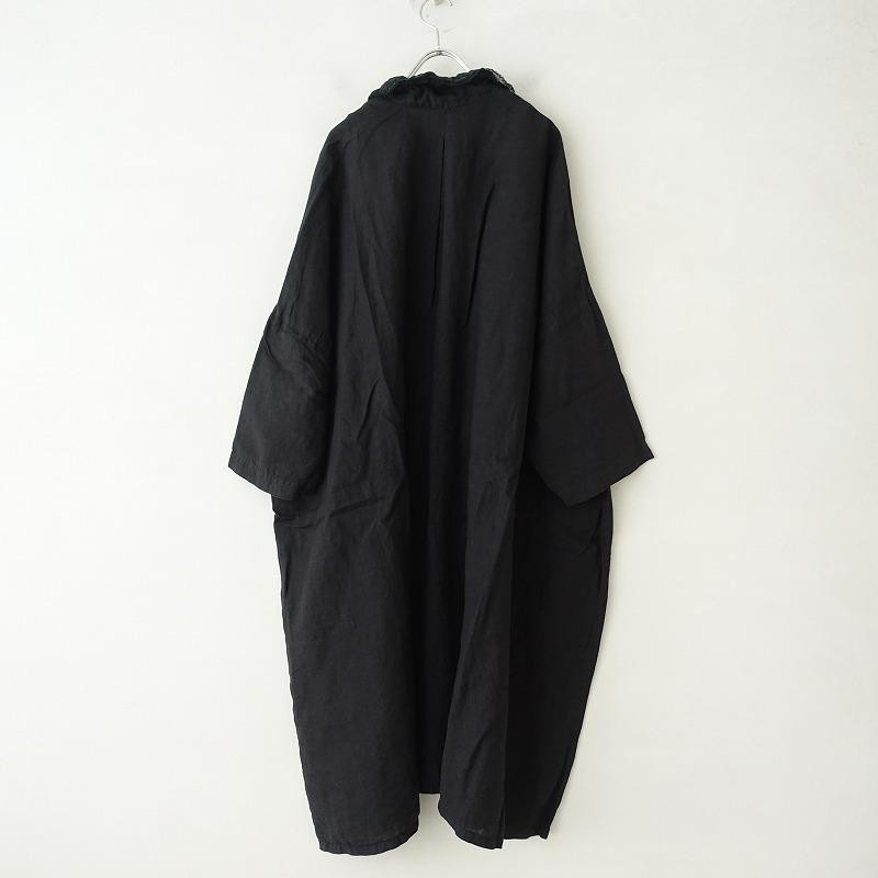 2021】ネストローブ nest Robe *リネンレースオープンカラーワンピース 