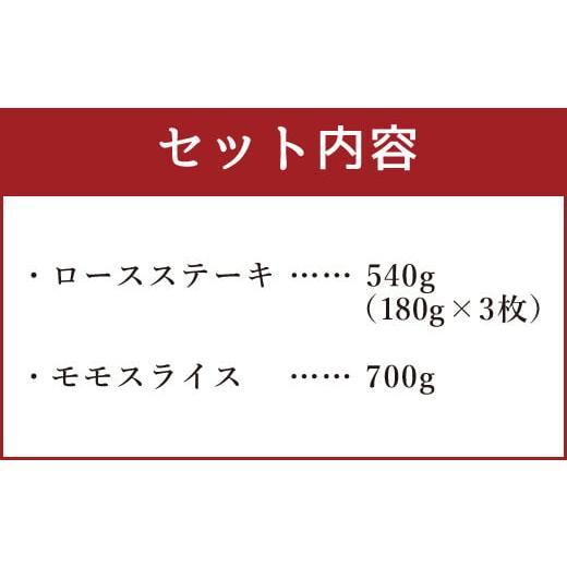 ふるさと納税 大分県 竹田市 ロースステーキ モモスライス セット 計1,240g