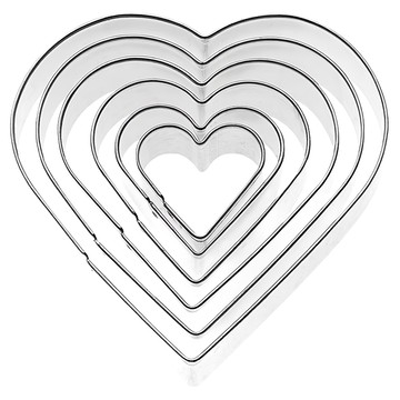 GP&me Dolce 不鏽鋼大小餅乾模6件組 愛心  1組  原鋼色