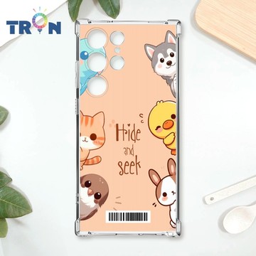 TRON 三星 S23 Ultra 小動物玩躲貓貓 兔鳥貓鼠狗 四角防摔載具殼 軟殼 手機殼