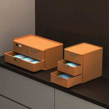 歐式臥室家用抽屜式桌面收納盒多層玄關口罩收納儲物盒雜物整理盒