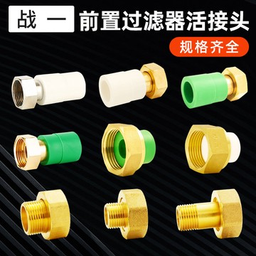 【台灣爆款】全銅前置過濾器ppr活接頭熱熔1寸轉換dn25水管6分轉4分水泵20水錶