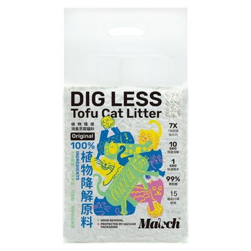 MAOCH 植物環保消臭豆腐貓砂 100%植物降解原料 7倍超強吸水力 99%無粉塵  2.8kg  1包  原味