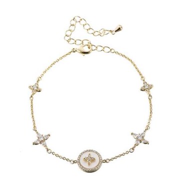 【RJ New York】小清新貝殼星星鋯石可調式手鍊(金色)