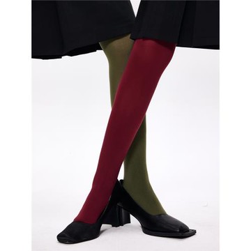 mingoto秋冬款個性時髦亞批辣妹風酒紅色天鵝絨絲襪打底連褲襪女