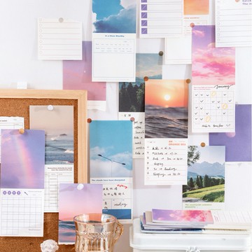 🍋檸檬青🍋 清倉現貨奔赴四季系列INS風景6款30張入便攜可撕多功能便簽本可書寫計劃本留言本