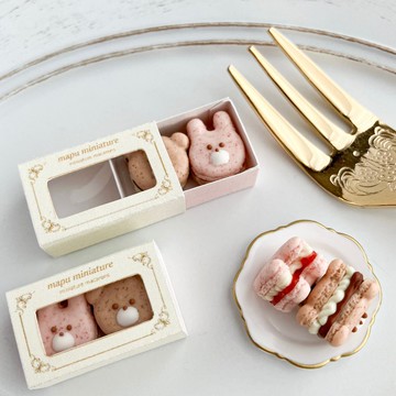 熊兔造型馬卡龍禮盒組 (附盤子)