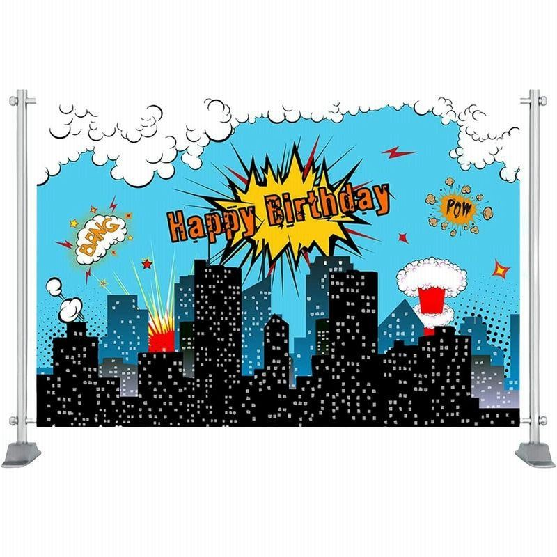 再×14入荷 バック紙 背景紙 スーパーヒーロー 街並み アニメ 漫画 壁紙 スタジオ写真 撮影小道具 写真撮影 ウォールペーパー 誕生日 イベント  パー