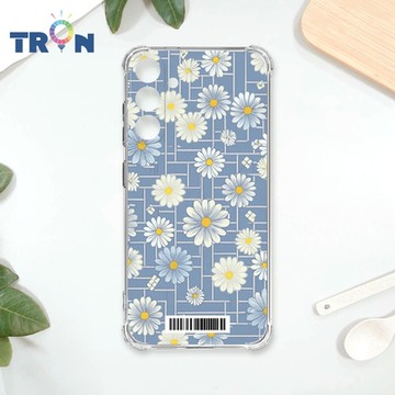 TRON 三星 A15 5G 方格小雛菊花朵 四角防摔載具殼 軟殼 手機殼