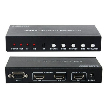 【易控王】HDMI 2x1選擇器 雙畫面分割器 支援PIP/POP功能 進口芯片/二進一出HDMI(40-212)