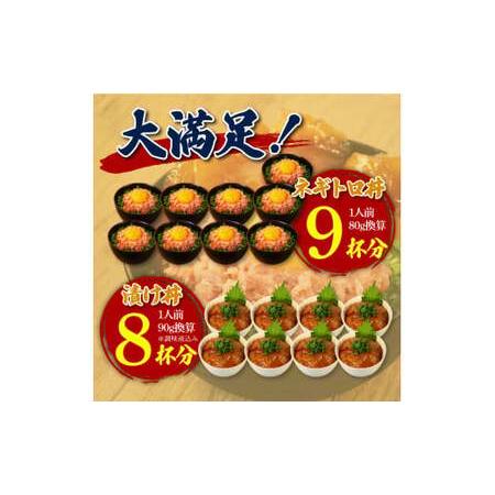 ふるさと納税 ネギトロ80g×9P＋漬け鮪丼90g×8P 冷凍配送 簡易包装 小分け 惣菜 人気 海鮮 ネギトロ丼 まぐろたたき 海鮮丼 便利 かん.. 高知県芸西村