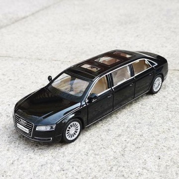 正版1:32奧迪A8加長版合金玩具車聲光回力仿真兒童金屬車模型擺件