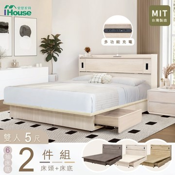 IHouse-品田 房間二件組(床頭箱+抽屜底)