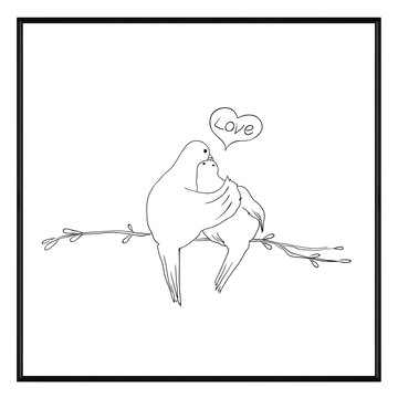 BOLUO GALLERY 菠蘿選畫所 比翼鳥 APLS4409B  40 x 40cm  黑色