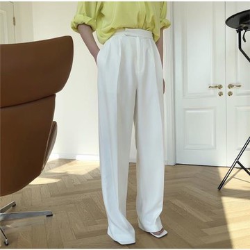 ALEI 早秋新品簡約通勤氣質加長直筒休閑薄款西裝褲高個子長褲女