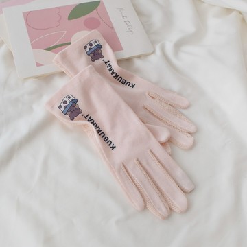 🌟臺灣出貨🌟防曬手套女學生夏季薄款可愛卡通韓版透氣棉布騎電動車防滑可觸屏 防曬手套  騎車手套 冰絲手套