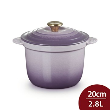 Le Creuset 萬用窈窕鑄鐵鍋 20cm 2.8L 藍鈴紫 淡金頭 湯鍋 燉鍋 (電磁爐 IH爐可用)