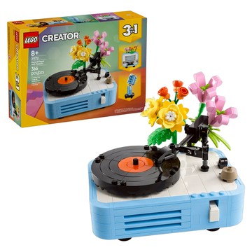LEGO 樂高 創意三合一系列 花飾唱片機積木玩具 366片 培養建構技能  1組  混和顏色