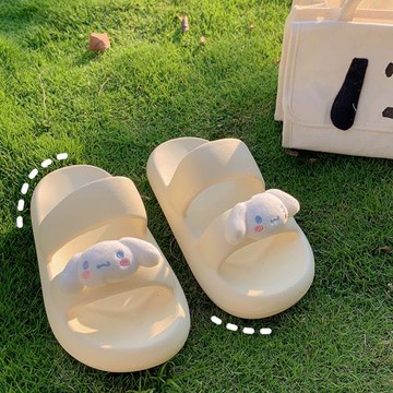 日系ins風涼拖鞋女潮學生室內外穿厚底沙灘拖鞋踩屎感可愛大耳狗