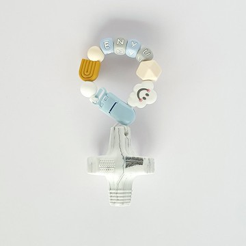 10顆 ENYU 白雲 彩虹 大理石消波塊固齒器 / 客製化奶嘴鏈