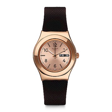 Swatch BROWNEE 金屬手錶/女錶/瑞士製造 YLG701 (33mm)