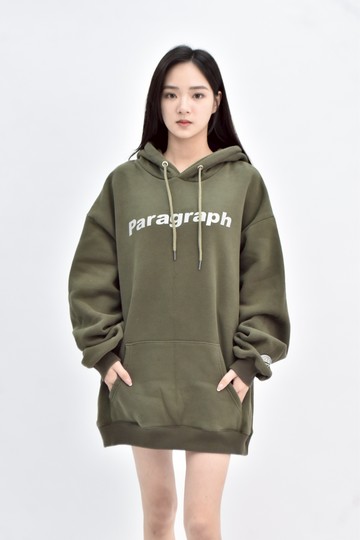 (2XL) paragraph 棉質寬鬆連帽綠色長袖上衣